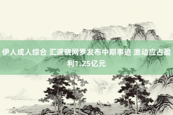伊人成人综合 汇邃晓网罗发布中期事迹 激动应占盈利1.25亿元