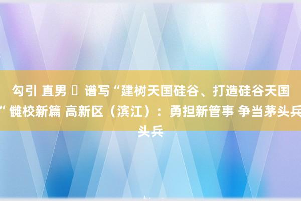 勾引 直男 ​谱写“建树天国硅谷、打造硅谷天国”雠校新篇 高新区（滨江）：勇担新管事 争当茅头兵