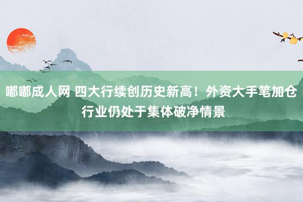 嘟嘟成人网 四大行续创历史新高！外资大手笔加仓 行业仍处于集体破净情景