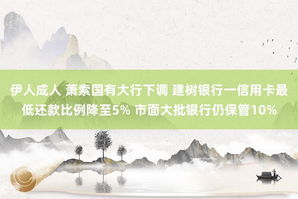 伊人成人 萧索国有大行下调 建树银行一信用卡最低还款比例降至5% 市面大批银行仍保管10%